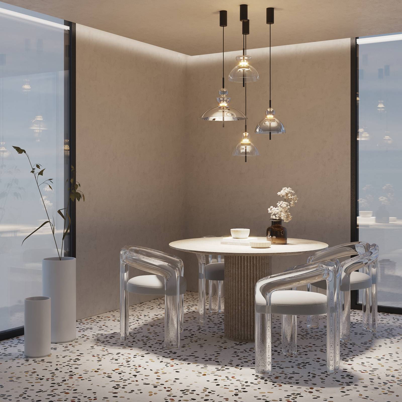 Maytoni LED-Hängeleuchte Bangkok, Ø 40 cm, klar, Glas Maytoni LED-Hängeleuchte Bangkok, Ø 40 cm, klar, Glas von Maytoni