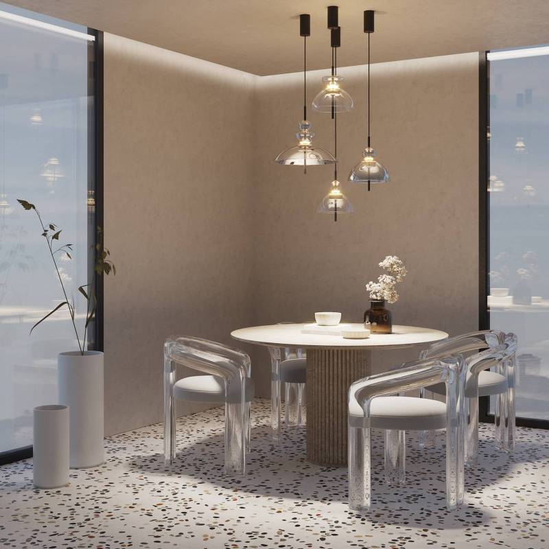 Maytoni LED-Hängeleuchte Bangkok, Ø 40 cm, klar, Glas von Maytoni