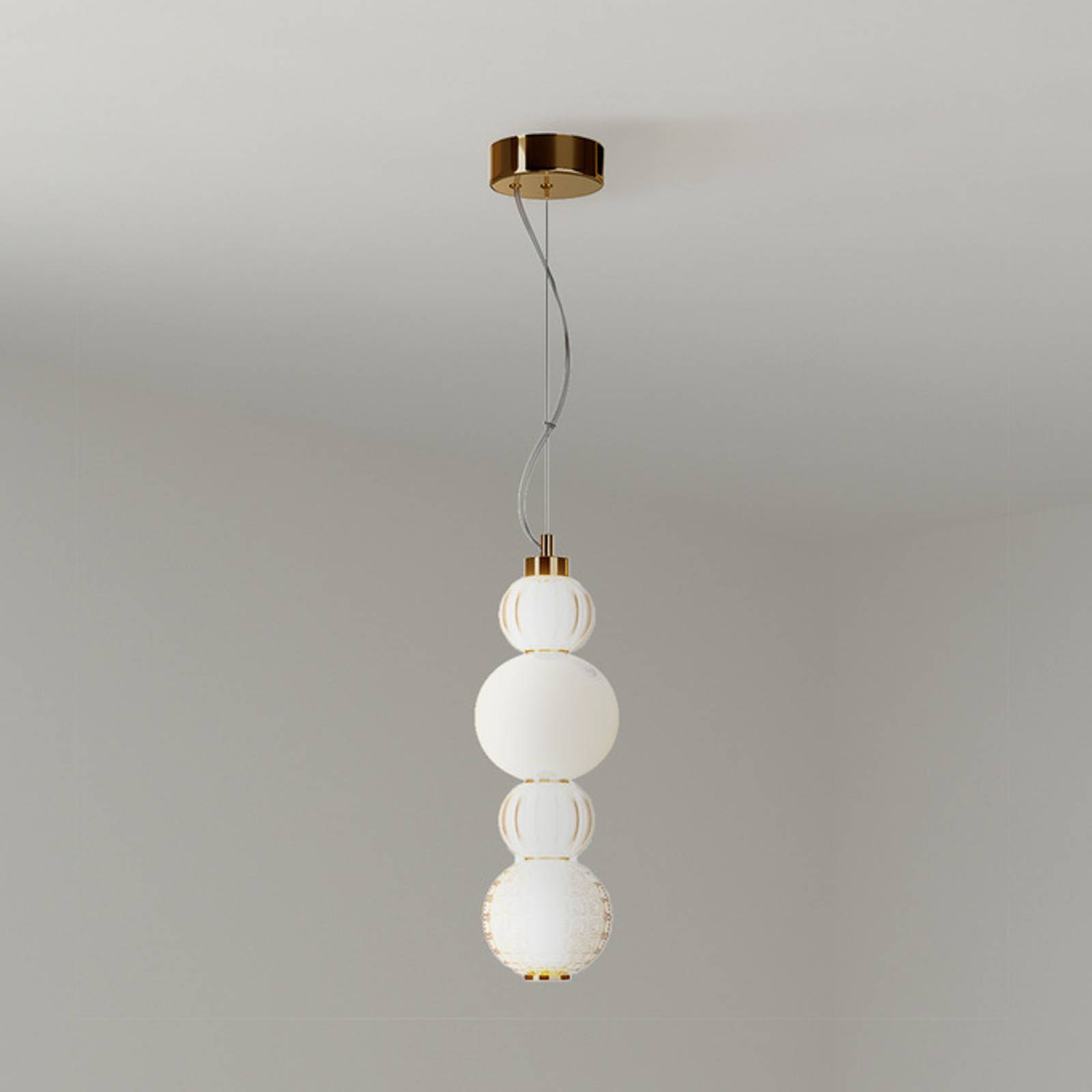 Maytoni LED-Hängeleuchte Collar, gold Glas Ø 14,7 cm 3.000 K Maytoni LED-Hängeleuchte Collar, gold Glas Ø 14,7 cm 3.000 K von Maytoni