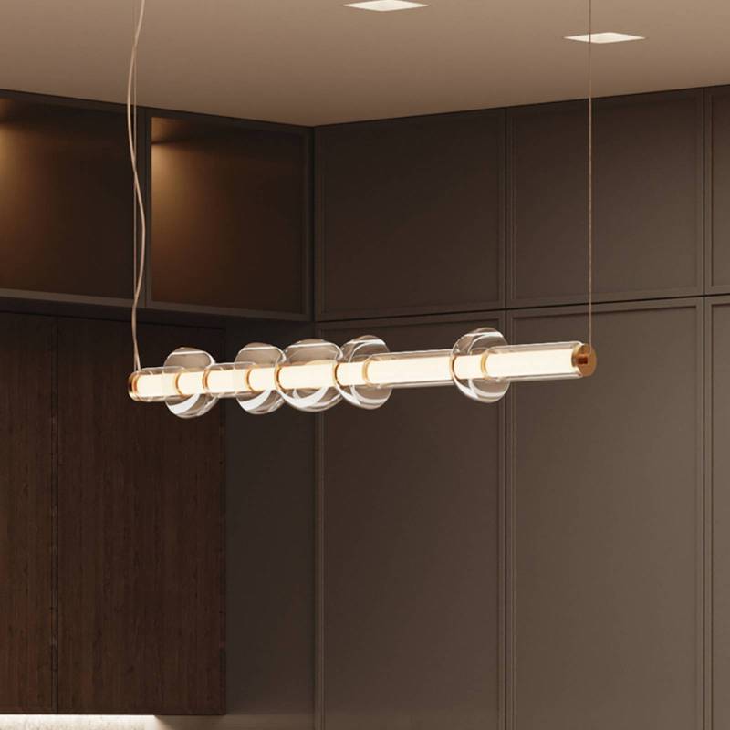 Maytoni LED-Hängeleuchte Cosmo, messing, Länge 98 cm, Glas von Maytoni