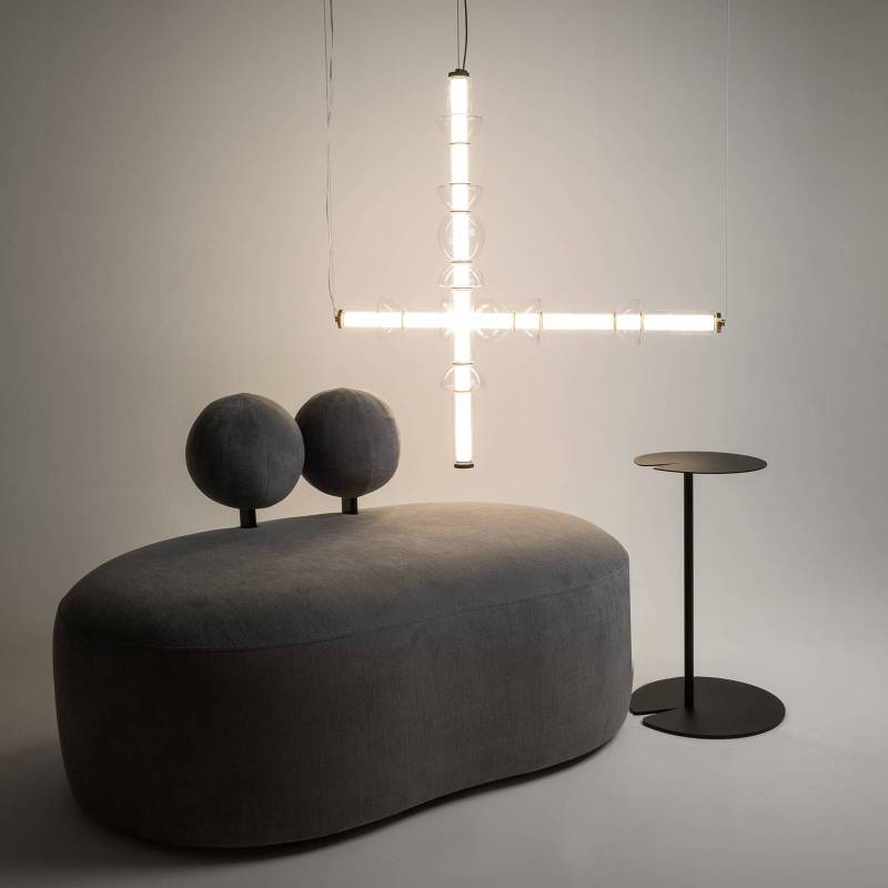 Maytoni LED-Hängeleuchte Cosmo, schwarz, Länge 98 cm, Glas von Maytoni