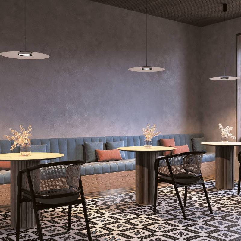 Maytoni LED-Hängeleuchte El, Ø 50 cm, weiß, Aluminium von Maytoni