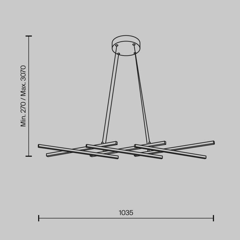Maytoni LED-Hängeleuchte Halo, messingfarben, Länge 103,5 cm von Maytoni