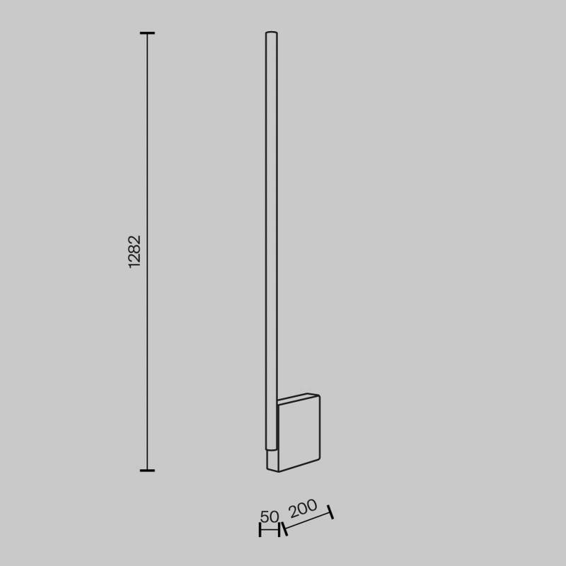 Maytoni LED-Stehleuchte Solid, Höhe 128,2 cm, Beton, Acryl von Maytoni