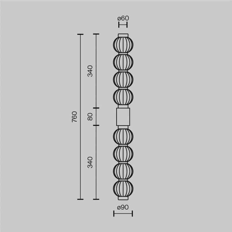 Maytoni LED-Wandleuchte Amulet, linear, 76 cm, klar / gold von Maytoni