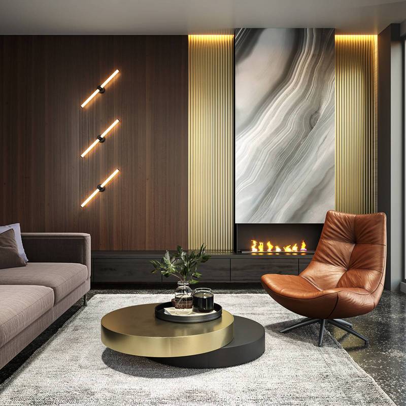 Maytoni LED-Wandleuchte Axis, schwarz, Länge 63 cm Alu/Acryl von Maytoni