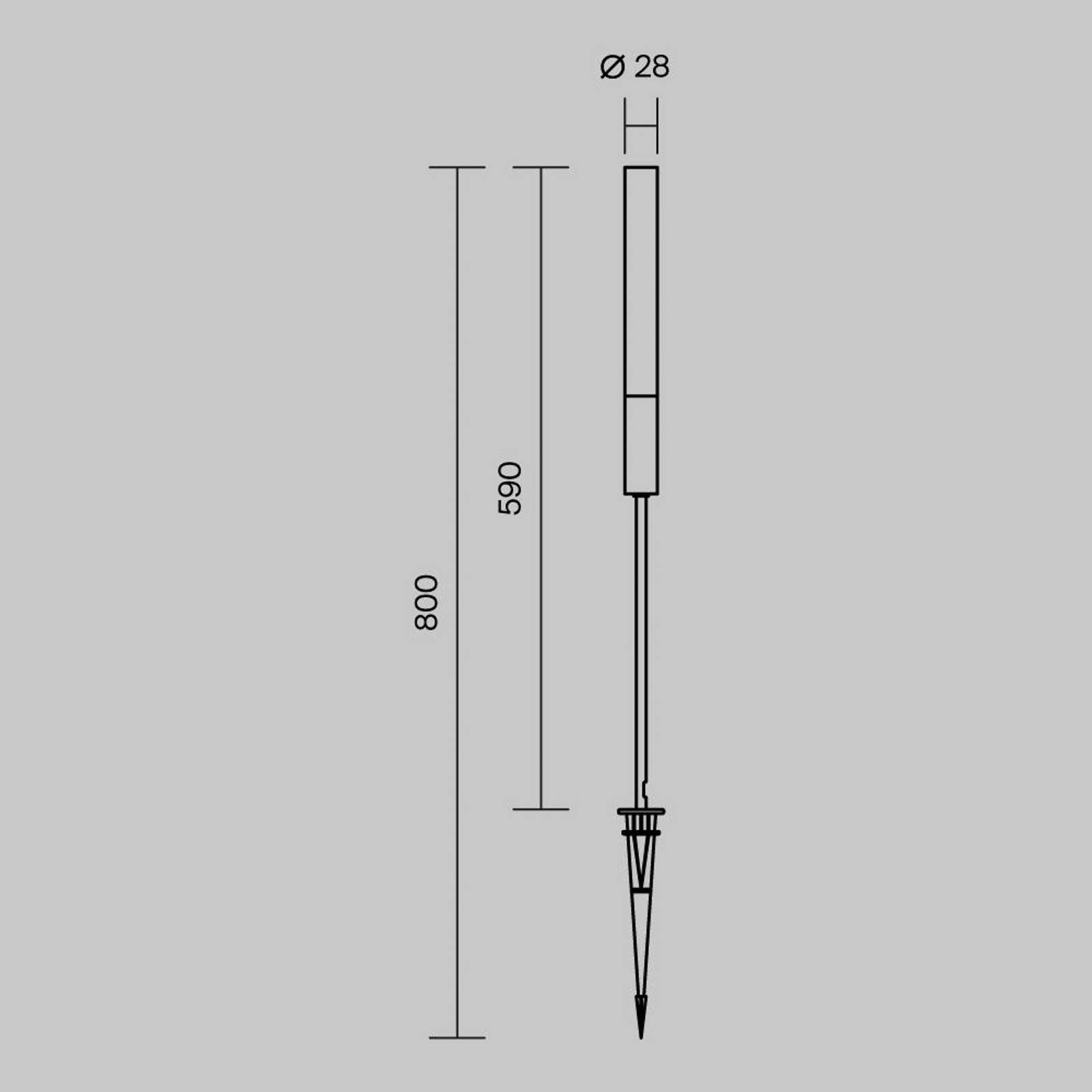 Maytoni LED-Wegeleuchte Flare, 59cm, Erdspieß, graphit, IP65 Maytoni LED-Wegeleuchte Flare, 59cm, Erdspieß, graphit, IP65 von Maytoni