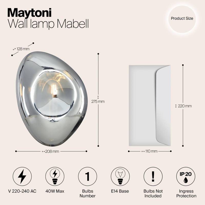 Maytoni Mabell Wandleuchte aus Glas, chrom von Maytoni