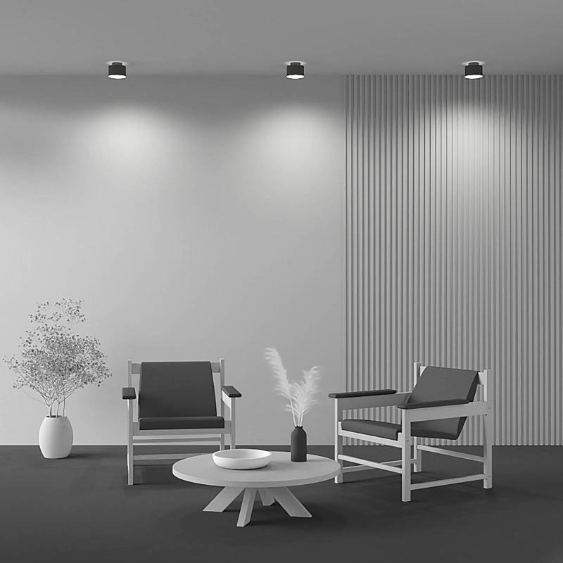 Maytoni LED-Deckenlampe Planet, schwarz Ø 12cm Alu 3.000K von Maytoni