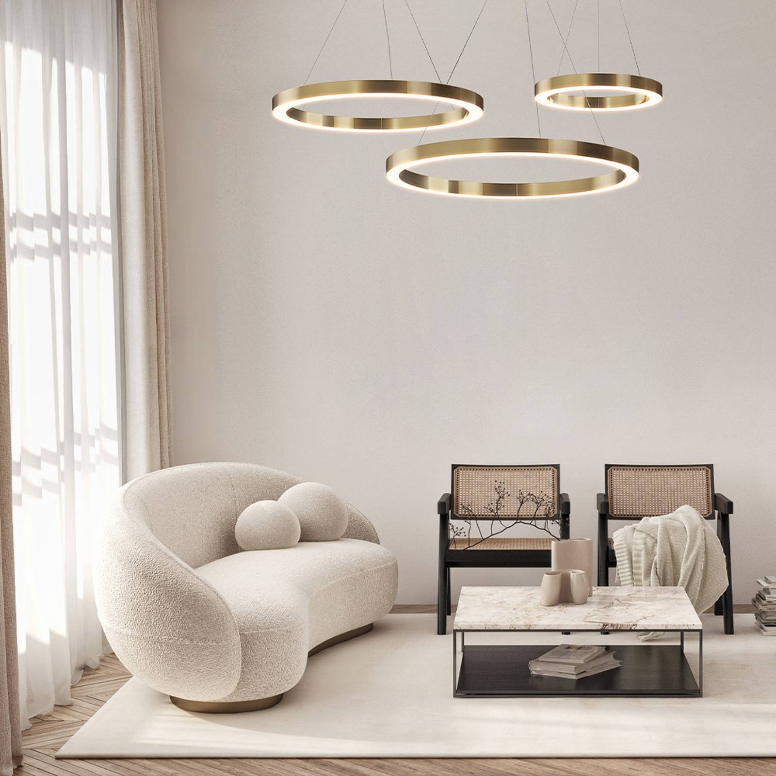 Maytoni Saturno LED-Hängeleuchte, Ringform, messingfarben Maytoni Saturno LED-Hängeleuchte, Ringform, messingfarben von Maytoni