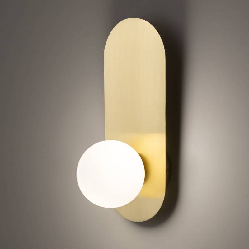 Maytoni Wandleuchte Bao, gold/weiß, Höhe 31 cm, Glas, G9 von Maytoni