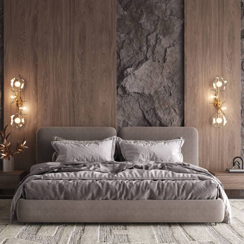 Maytoni Wandleuchte Miracle, 4-flammig, messingfarben, Glas von Maytoni