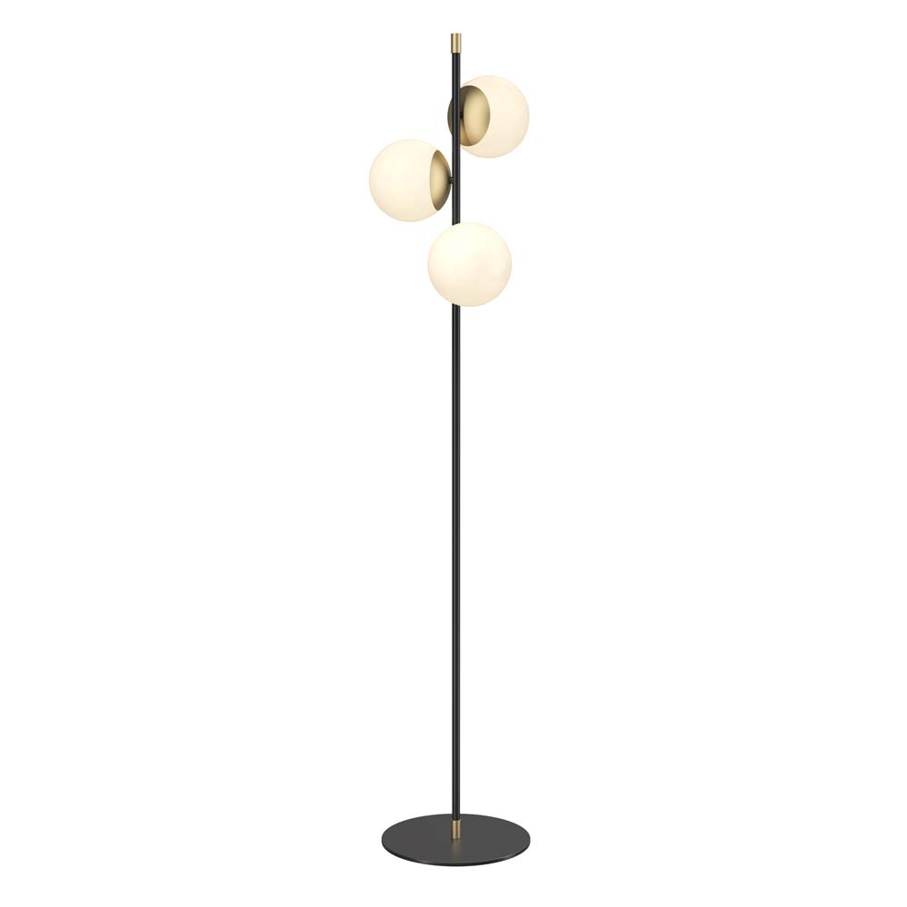 Stehleuchte, Metall Glas, Matt-Gold, 3-Flammig, H 150 cm von Maytoni