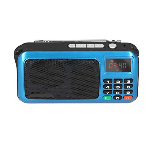 Tragbarer Radio -Lautsprecher Mp3 Music Player -Radio mit LED -Displaybildschirm und Taschenlampe für Outdoor -Abenteuer und ältere Menschen Verwenden ABS -Material 194g (Blau) von Mayueri