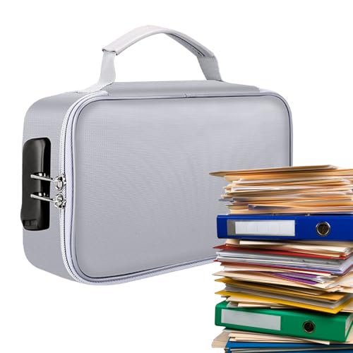 Dokumente des feuersicheren Datei Box - tragbarer sicherer, wasserdichter Organisator | 3 Layer Lockable File Box für wichtige Dokumente, Passport -Zertifikate Geld- und Rechtsakten Hitzebeständigen S von Mbiyhgta