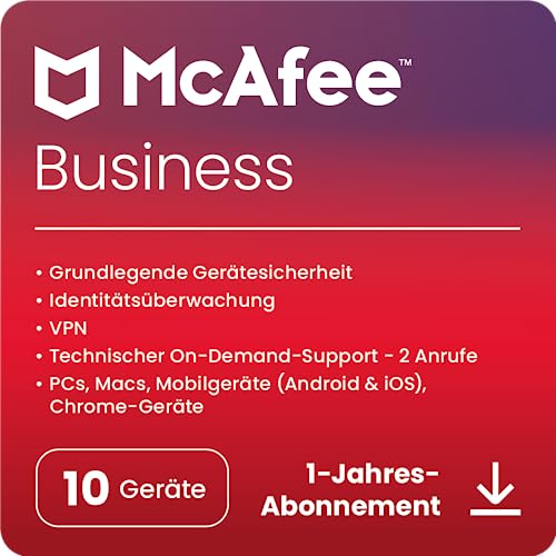 McAfee Security for Business 2024 | 10 Devices | Amazon Exclusive | 10 Geräte | 1 Benutzer | 12 Monate | Aktivierungscode per Email von McAfee