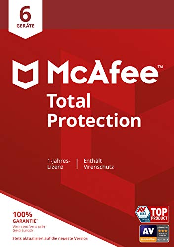 McAfee Total Protection 2024, 6 Geräte | Antivirus, VPN, Passwort-Manager, Mobil- und Internetsicherheit | PC/Mac/iOS/Android|1-Jahres-Abonnement | Aktivierungscode per E-Mail von McAfee