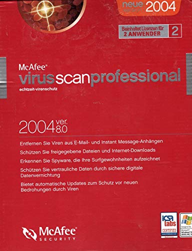 VirusScan Pro 8.0 CD 1User W98/2000/XP von McAfee