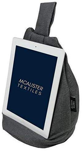 McAlister Textiles Savannah | Mini Bean Bag | praktisches Bücherkissen in Anthrazit Grau | Ständer für Buch, Tablet, Handy, eBook Reader von McAlister Textiles