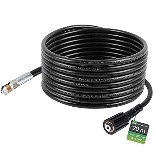 McFilter | Rohrreinigungsschlauch, 20m, 200 bar, 60 °C inkl. Düse rotierend für Hochdruckreiniger, u.a. geeignet für Kärcher McFilter | Rohrreinigungsschlauch, 20m, 200 bar, 60 °C inkl. Düse rotierend für Hochdruckreiniger, u.a. geeignet für Kärcher von McFilter