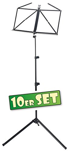 10x SET McGrey 100/2 B Notenständer (höhenverstellbar, klappbar, Metall, mit Tasche) schwarz von McGrey