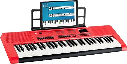 McGrey 6170 RD Akku-Keyboard - 61 Tasten-Keyboard mit integriertem Akku - 200 Klänge und Rhythmen - MP3-Player via USB-Stick - Begleitautomatik und Lernfunktion - Inkl. Mikrofon - Rot von McGrey