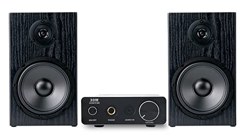 McGrey BMS-80 BK Micro-Stereo Anlage - inkl. Mini-Verstärker und Boxenkabel - Cinch und AUX-Eingang - 80 Watt - schwarz von McGrey