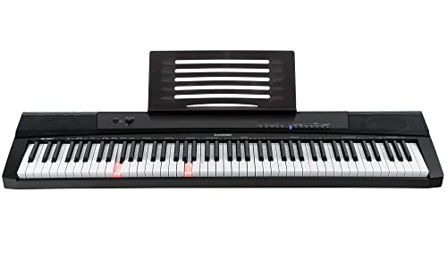 McGrey BS-88LT Leuchttasten-Keyboard - Einsteiger-Keyboard in Stagepiano-Optik mit 88 Leucht-Tasten - 146 Klänge - Split-, Dual- und Twinova-Funktion - inklusive Sustain-Pedal - schwarz von McGrey