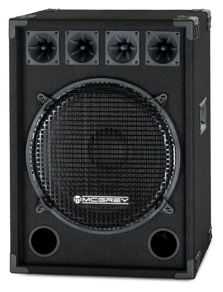 McGrey DJ-1522 DJ PA Box Party-Lautsprecher (N/A, 400 W, 38cm (15 zoll) Subwoofer 2-Wege System und drei Piezo-Hochtönern) von McGrey