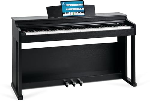 McGrey DP-19 SM E-Piano - 88 gewichtete Tasten mit Hammermechanik und Anschlagdynamik - 8 Klänge - Dual- und Transpose-Funktion - Tastaturabdeckung - 3 Pedale - Schwarz matt von McGrey