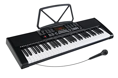 McGrey LK-6120-MIC Keyboard - Einsteiger-Keyboard mit 61 Leuchttasten - 255 Sounds und 255 Rhythmen - 50 Demo Songs - Inklusive Mikrofon - Schwarz von McGrey