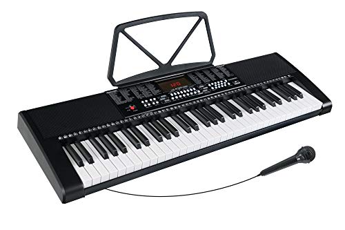 McGrey LK-6120-MIC Keyboard - Einsteiger-Keyboard mit 61 Leuchttasten - 255 Sounds und 255 Rhythmen - 50 Demo Songs - Inklusive Mikrofon - Schwarz von McGrey