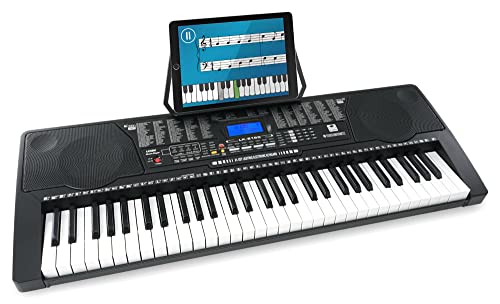 McGrey LK-6150 61 Tasten Keyboard - Einsteiger-Keyboard mit 61 Leuchttasten - 255 Sounds und 255 Rhythmen - 61 Percussion-Sounds - 50 Demo Songs - integrierter MP3-Player - Schwarz von McGrey