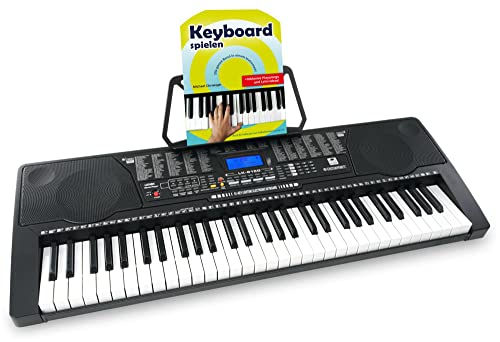 McGrey LK-6150 61 Tasten Set - Elektronisches Keyboard mit 61 Tasten - Leuchttasten und Lautsprecher - inkl. Musikschule - ideal für Schüler und Anfänger - Schwarz von McGrey