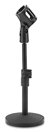 McGrey MST-20 Mikrofon Tischstativ (stufenlos höhenverstellbar, schwerer Gusssockel, kompakt zerlegbar, inkl. Mikrofonklemme & Reduziergewinde) Schwarz von McGrey