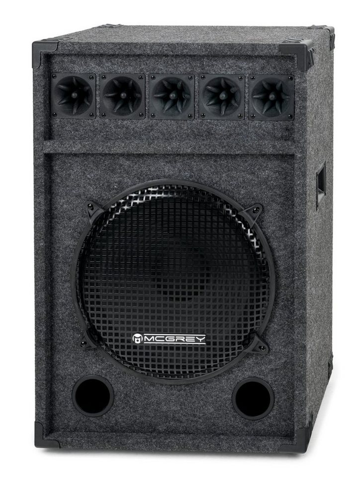 McGrey PA Lautsprecherbox mit 38cm (15) Subwoofer 2-Wege System, Holzgehäuse Lautsprecher (300 W, Passiv-Speaker mit Bassreflex-Rohren) von McGrey