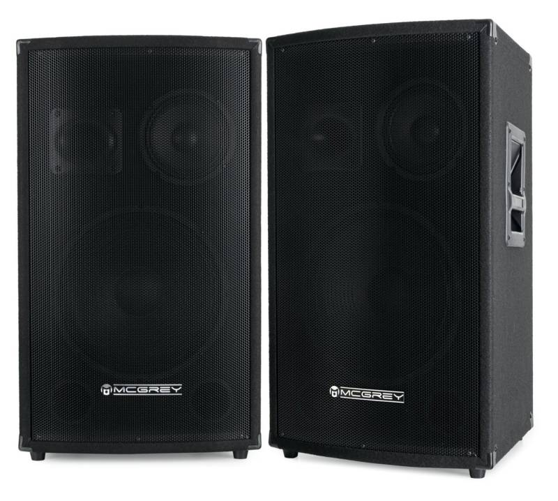 McGrey Paar SL-12/3 3-Wege DJ PA Box Lautsprecher (300 W, Passiv Speaker 30cm (12 zoll), 3-Wege System, Holzgehäuse) von McGrey