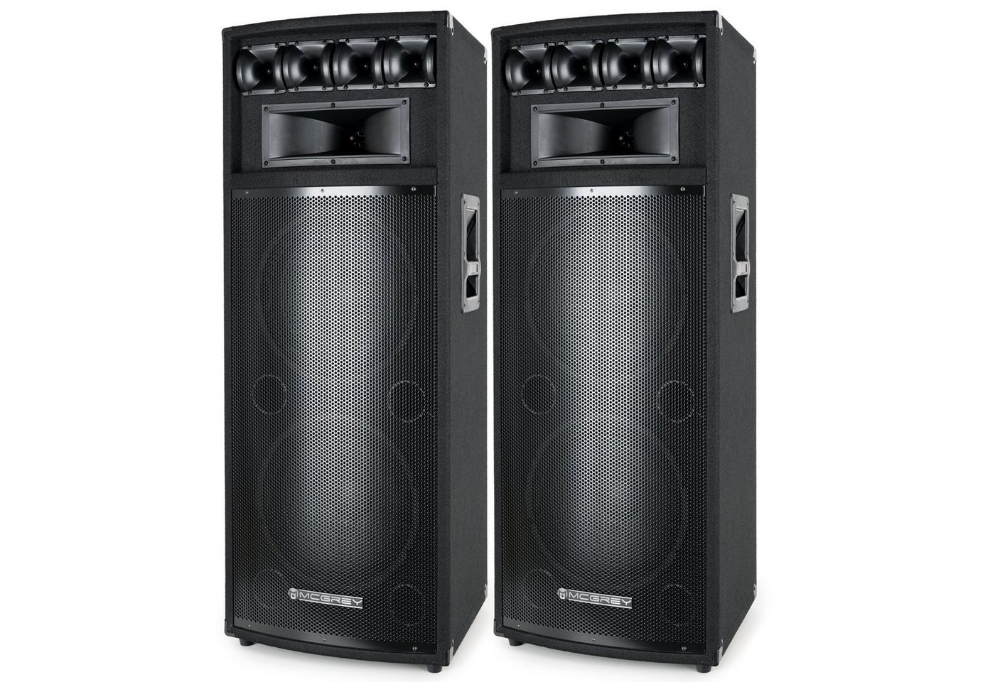 McGrey PowerDJ 2-Etagen DJ PA Box Tower Party-Lautsprecher (N/A, 200 W, 2x 30cm (12 zoll) Subwoofer 2-Wege System, Holzgehäuse) von McGrey