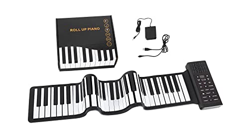 McGrey RA-61 Rollpiano - Faltbares Klavier zusammenrollbar für Transport - Li-Ionen Akku - Praktisch & leicht - Super für unterwegs - Für Kinder & Erwachsene geeignet - Inkl. Ladekabel und Pedal von McGrey