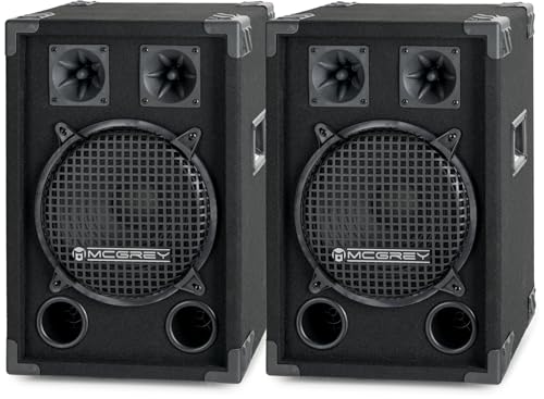 Paar McGreyDJ-1022 DJ PA Lautsprecher Box 25cm (10“) Subwoofer 800W (Passiv, 2-Wege System, Holzgehäuse) von McGrey