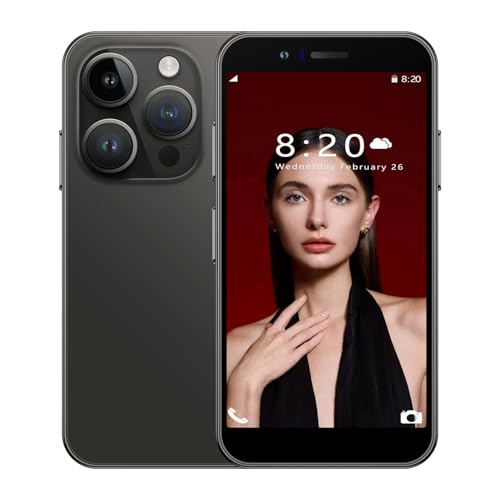 McMgc i15mini entsperrtes Telefon 4G, Mini-Smartphone 3,0 Zoll, Doppelkarte, Akku 1800 mAh, Kamera 5 MP + 5 MP, Basistelefon Face Unlock (Schwarz) von McMgc