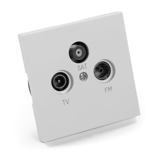 MC POWER Antennendose Unterputz | Shallow | UP Antennensteckdose Fernsehdose Sat Dose, Anschlussdose für TV Radio Sat, weiß von McPower