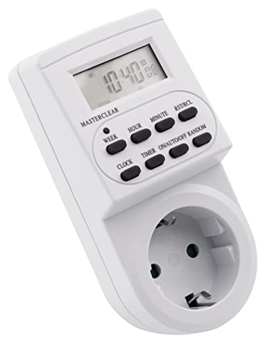 MC Power - Digitale Zeitschaltuhr | AZ-62 | Steckdosen-Timer mit 10 Schaltprogrammen, Wochenzeitschaltuhr, 12/24 Std. Zyklus, Backup-Akku, automatische Zeitsteuerung von McPower