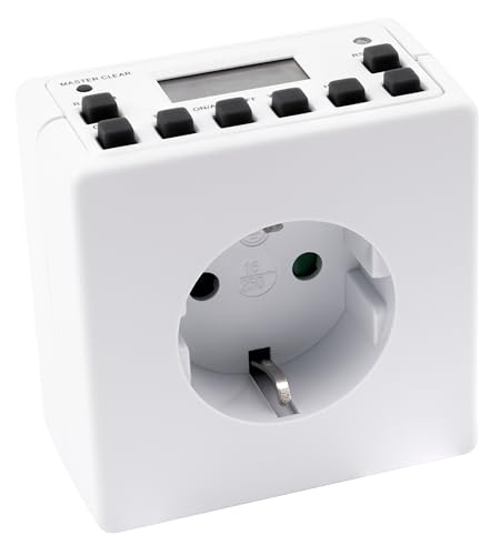 MC Power - Digitale Zeitschaltuhr Steckdose | AZ-53 | 10 Schaltprogramme, 12/24 Std. Zyklus, programmierbar mit Backup-Batterie, energiesparender Timer für Haushalt, Büro MC Power - Digitale Zeitschaltuhr Steckdose | AZ-53 | 10 Schaltprogramme, 12/24 Std. Zyklus, programmierbar mit Backup-Batterie, energiesparender Timer für Haushalt, Büro von McPower