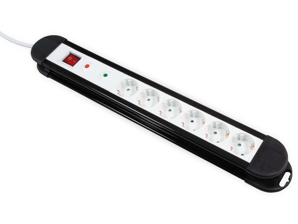 MCPOWER Steckdosenleiste KL-06, 6-fach, 1,4 m Zuleitung, ÜS, Schalter MCPOWER Steckdosenleiste KL-06, 6-fach, 1,4 m Zuleitung, ÜS, Schalter von McPower