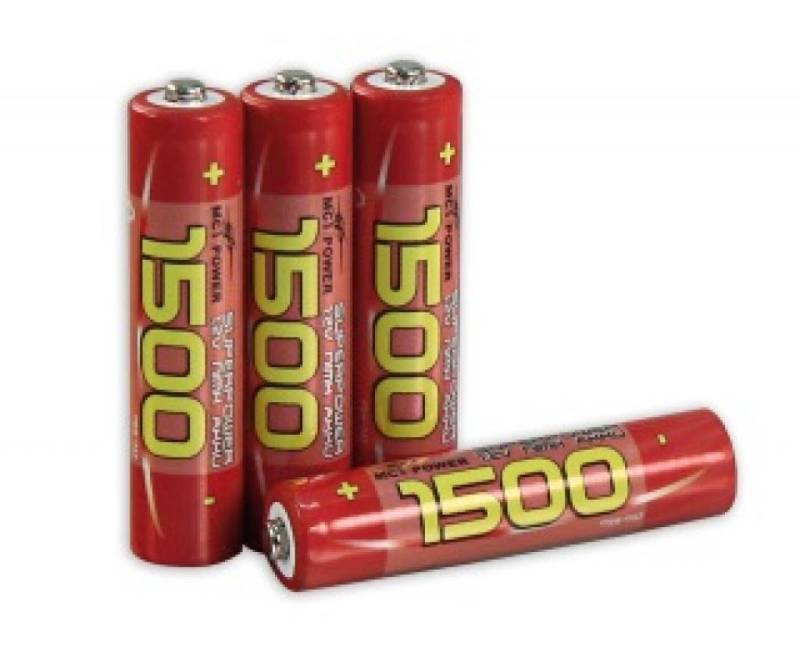 McPower Micro Akku AAA 1,2V 1500mAh NiMH 4er Pack Batterie Batterien Akku von McPower