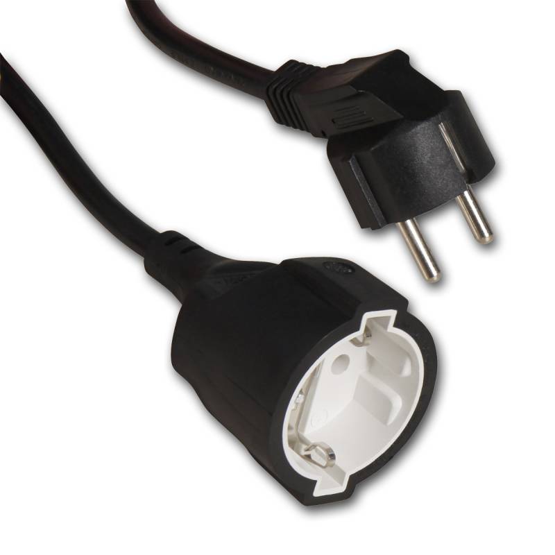 Verlängerungskabel - 25m - 3x1,5mm² - schwarz - Schutzkontakt - max 3600W - Winkelstecker von McPower