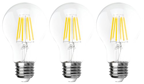 McShine - LED Filament Glühlampen | FILED | E27, 8W, 1.055 lm, warmweiß, klar | 3er-Pack von McShine