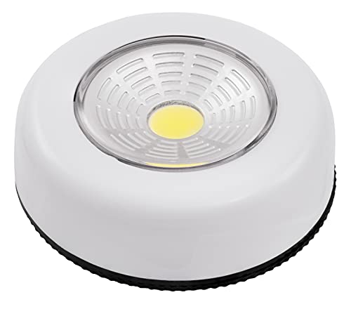 McShine LED Klebeleuchte | LK1-COB | Universalleuchte Ø70x22mm, silber | Batteriebetrieben, Klebefolie, ideale Zusatzbeleuchtung für Schränke, Camping und Notfall McShine LED Klebeleuchte | LK1-COB | Universalleuchte Ø70x22mm, silber | Batteriebetrieben, Klebefolie, ideale Zusatzbeleuchtung für Schränke, Camping und Notfall von McShine