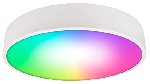 McShine - Led Deckenleuchte dimmbar Deckenlampe Wifi 35W I rund weiß I 4450lm Licht-Farben RGB einstellbar per App 3000K-6500K, Ø400xH50mm Lampe für Wohnzimmer, Kinderzimmer, Küche, Schlafzimmer McShine - Led Deckenleuchte dimmbar Deckenlampe Wifi 35W I rund weiß I 4450lm Licht-Farben RGB einstellbar per App 3000K-6500K, Ø400xH50mm Lampe für Wohnzimmer, Kinderzimmer, Küche, Schlafzimmer von McShine